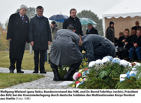 Gedenkfeier auf der Kriegsgräberstätte Neumark / Stare Czarnowo am 22. Okt. 2016